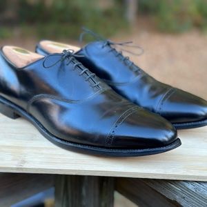 Allen Edmonds Byron Captoe Oxford 16D Black Calfskin USA